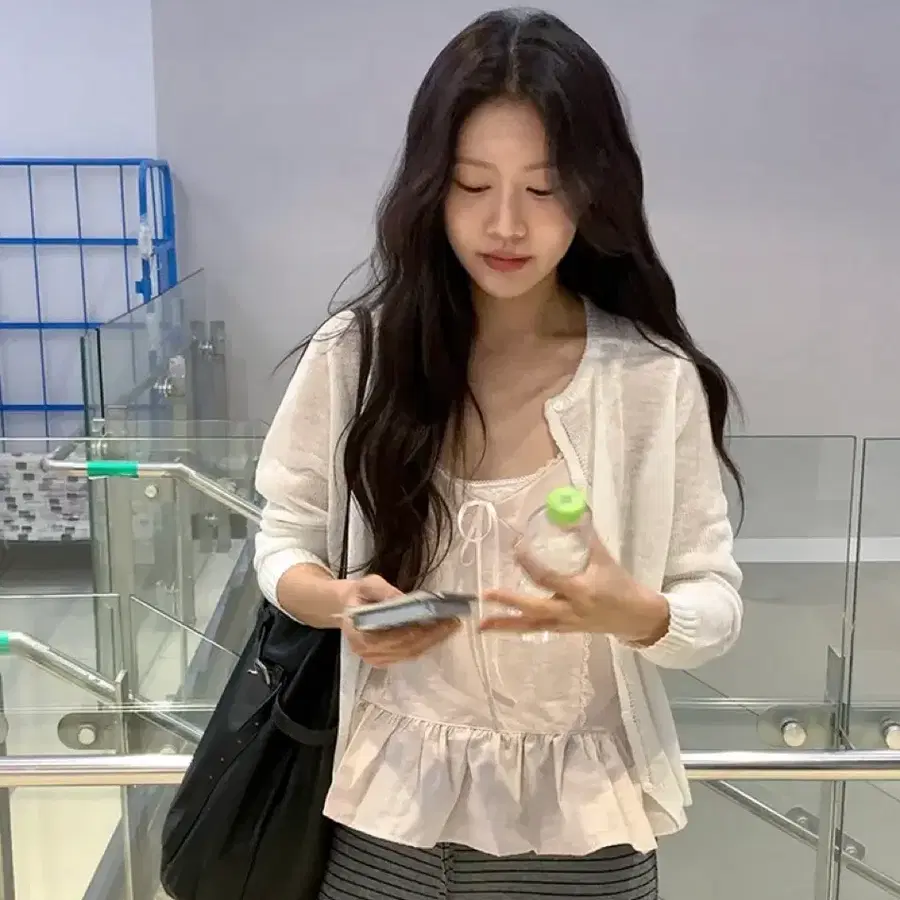 언더바 슈토 니트 가디건 퓨어아이보리