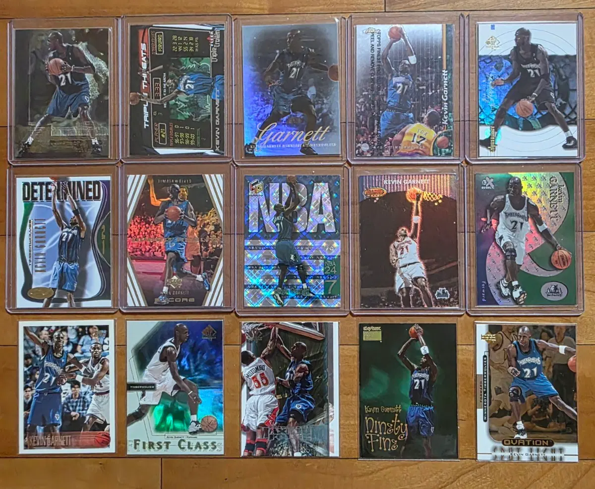 케빈 가넷 NBA 농구카드 15장 일괄 / SP Authentic / HoloGrFX / Triple Crown / 90년대 인서트