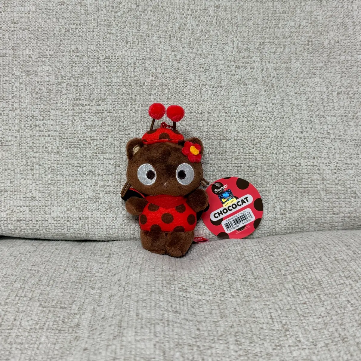 정품 산리오 레이디버그 초코캣 8cm 키링 인형
