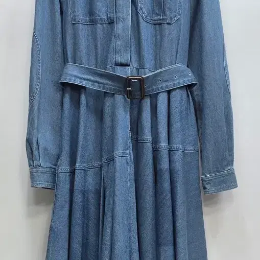 JW ANDERSON JW앤더슨 메인 언발 플리츠 데님 원피스