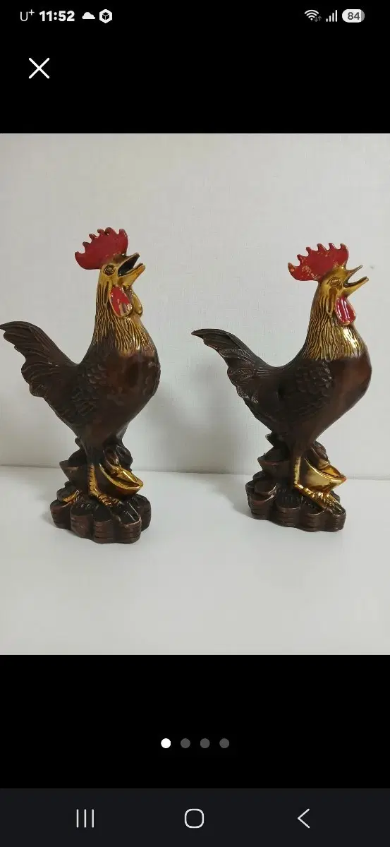 황동 닭 장식 소품 한 쌍