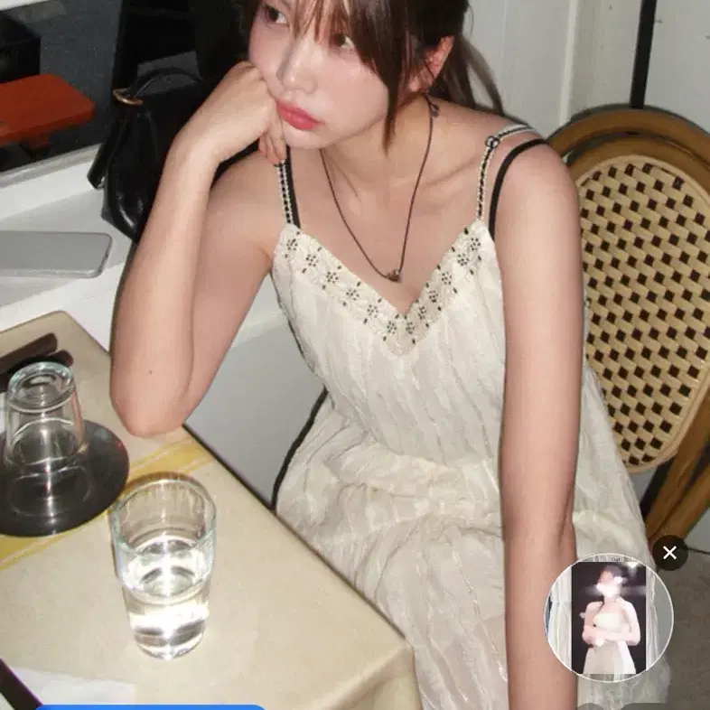 오앨 레이스 슬립 미니 원피스