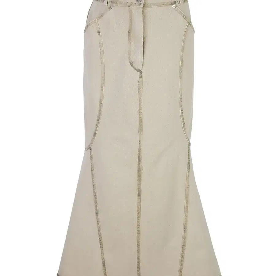 CERRIC - DENIM SCOTCH SKIRT (BEIGE)