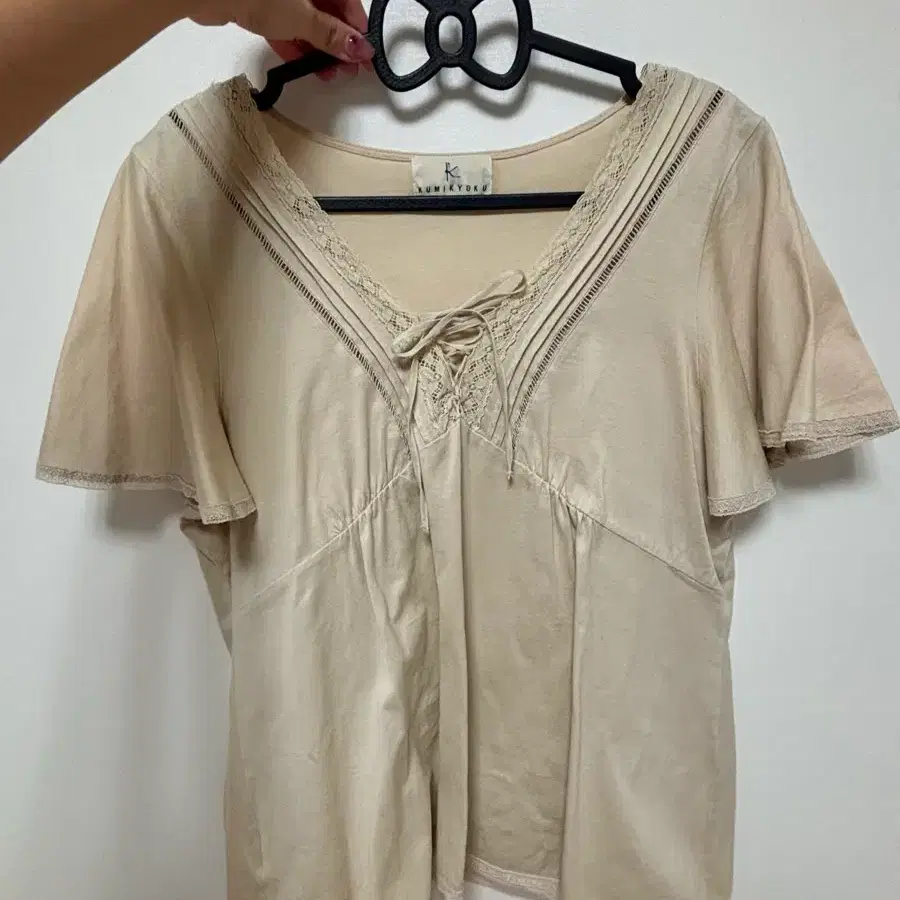 빈티지 모리걸 연베이지 반팔 블라우스 ㅅㅊㅇ) 모리노가토 카메빈티지