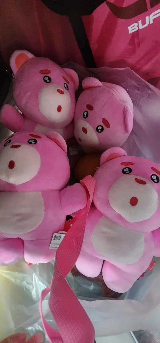 정품 밸리곰 핑크색 곰돌이 인형