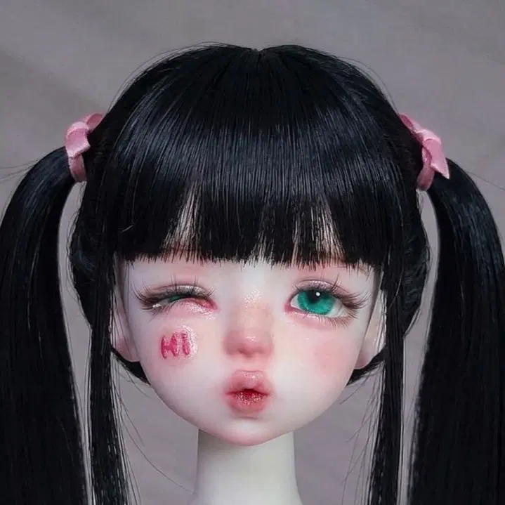 구관 MSD 화장된 헤드 구체관절인형 머리 1/4