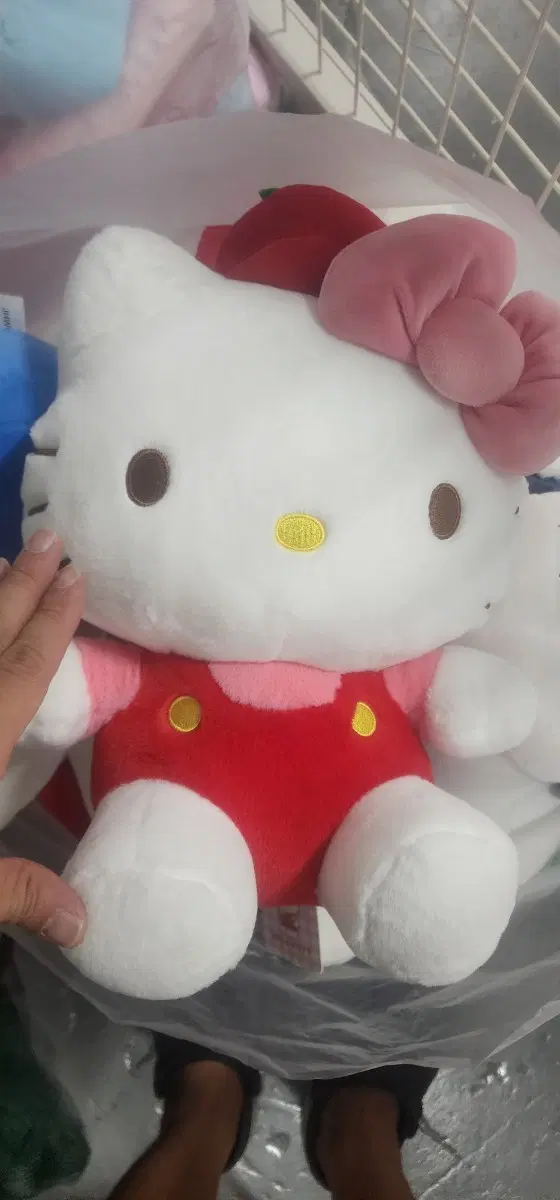 정품 헬로키티 대형 인형 빨강 파랑