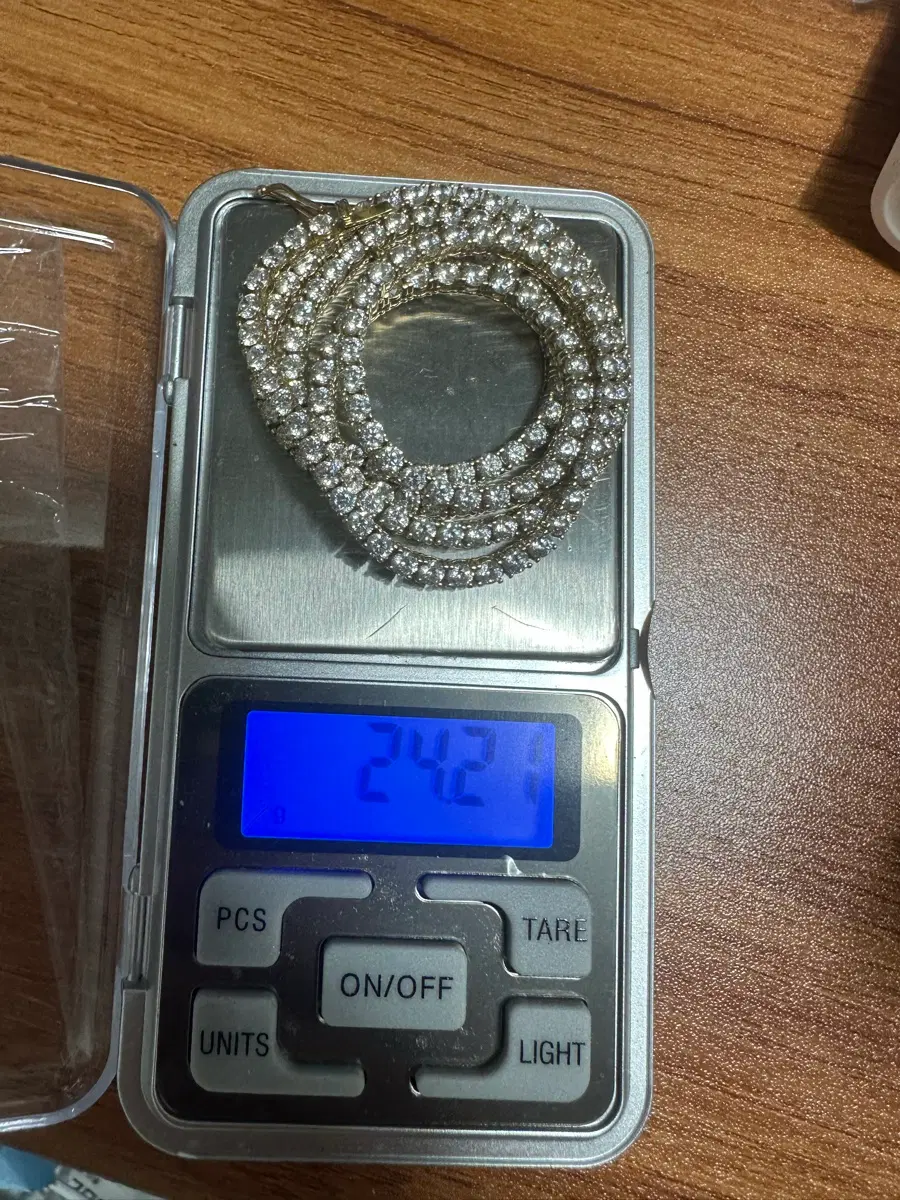 14k테니스 목걸이 53cm 3mm 큐빅