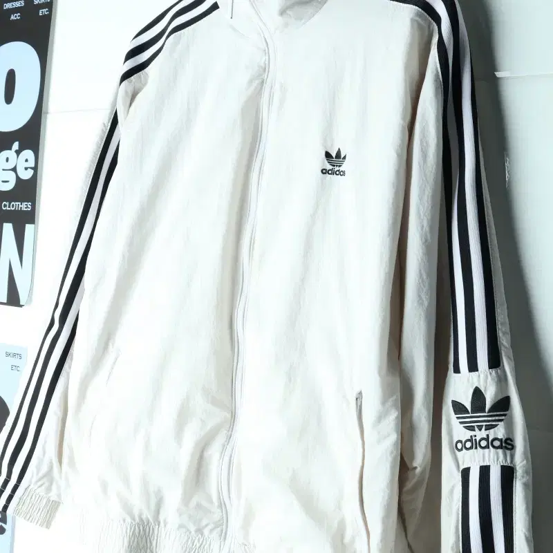 W(XL) 아디다스 집업 바람막이 점퍼자켓 흰검 대장급-H38733