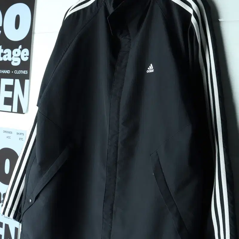 (L-2XL) 아디다스 집업 바람막이 점퍼자켓 블랙 삼선-H38734