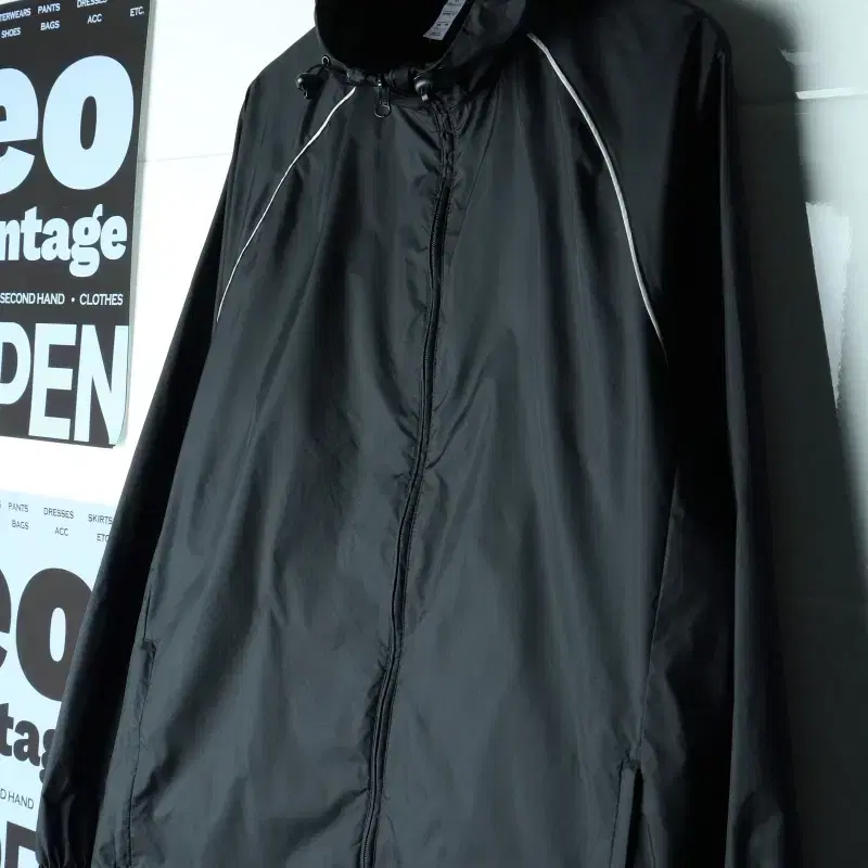 (XL) 아디다스 집업 바람막이 점퍼자켓 블랙 흰선 포인트-H38735