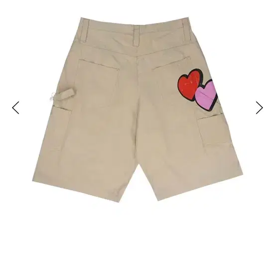 더뮤지엄비지터 더블하트 하프 팬츠 반바지 DOUBLE HEART HALF PANTS (BEIGE)