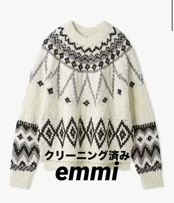 클리닝 완료 emmi 에미 노르딕 니트 풀오버 화이트
