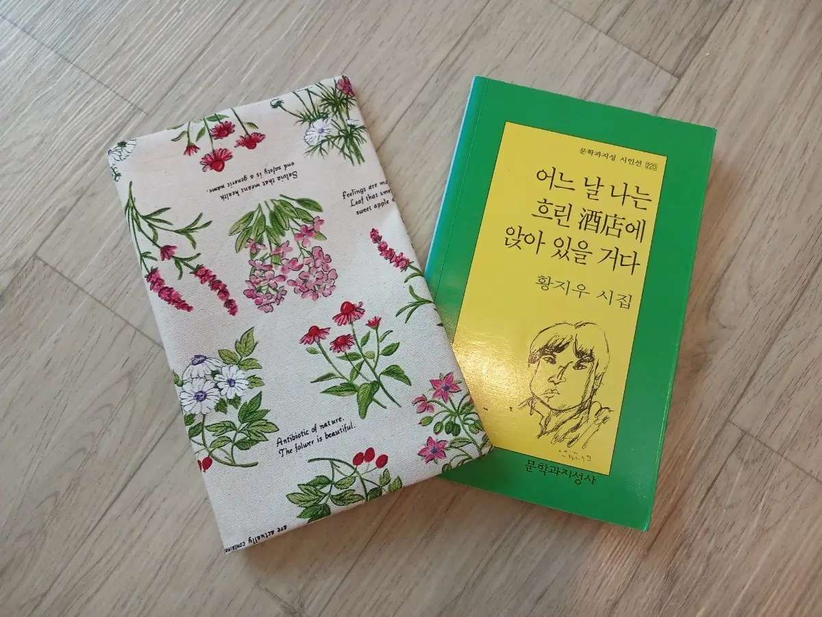 문학과 지성사 시집 꽃무늬 북커버 레드