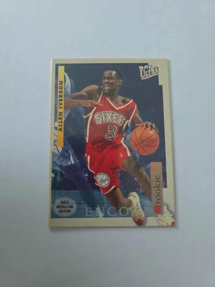 Allen Iverson Fleer Ultra Encore Gold Medallion Rookie Card #G-270 1996-97 76ers