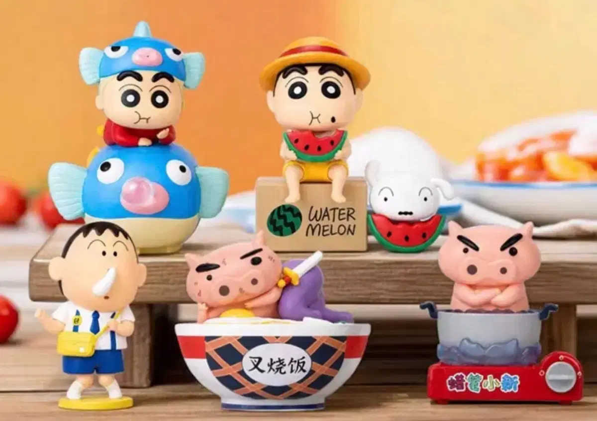 [5종일괄] 짱구는못말려 KFC 콜라보 피규어 - 맹구 부리부리 등