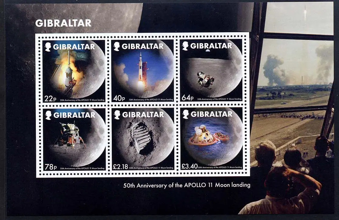 [BKstamp외국우표] 지브롤타 Apollo11 달착륙50주년 기념시트(2019년)