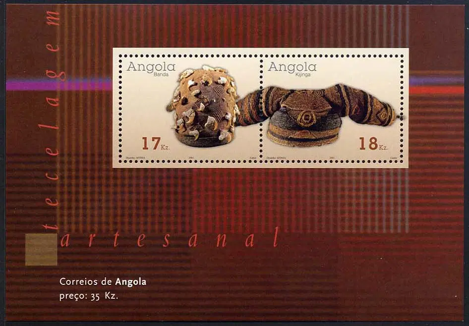 [BKstamp외국우표] 앙골라 Handmade Weaving 시트(2001년)