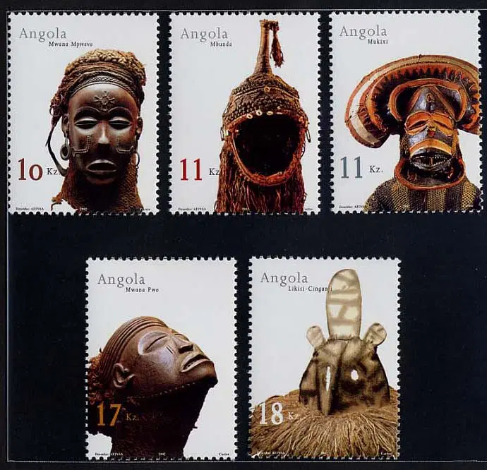 [BKstamp외국우표] 앙골라 마스크(Masks) 가면 5종완(2002년)