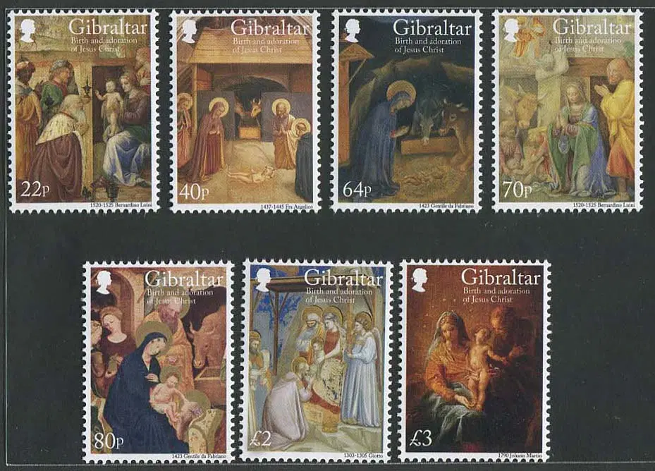 [BKstamp외국우표] 지브롤타 크리스마스 7종완(2018년)