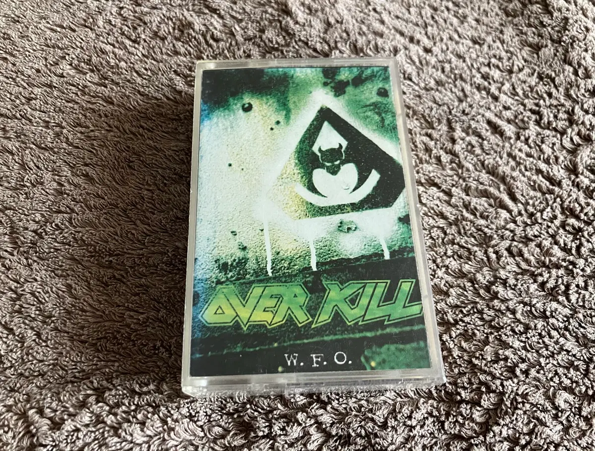 80~90년대 미국의 스래쉬 메탈 밴드 오버킬 정규 7집 W.F.O. 앨범 국내 라이센스 카세트테이프