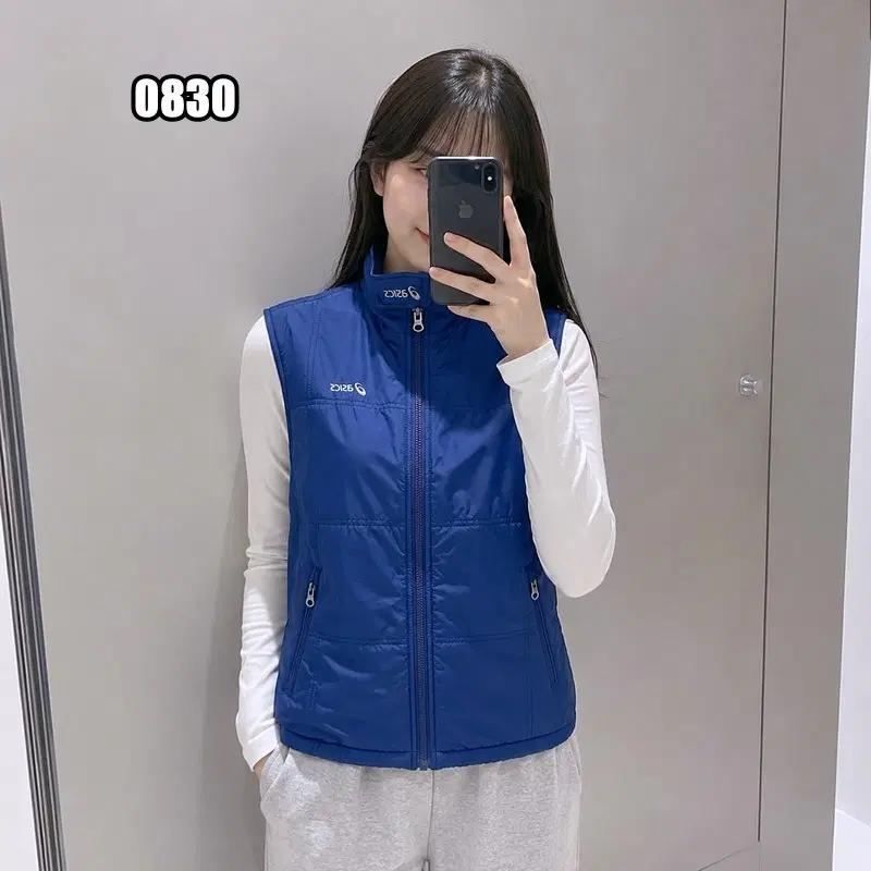 M 아식스 올드스쿨 네이비 경량 패딩 조끼