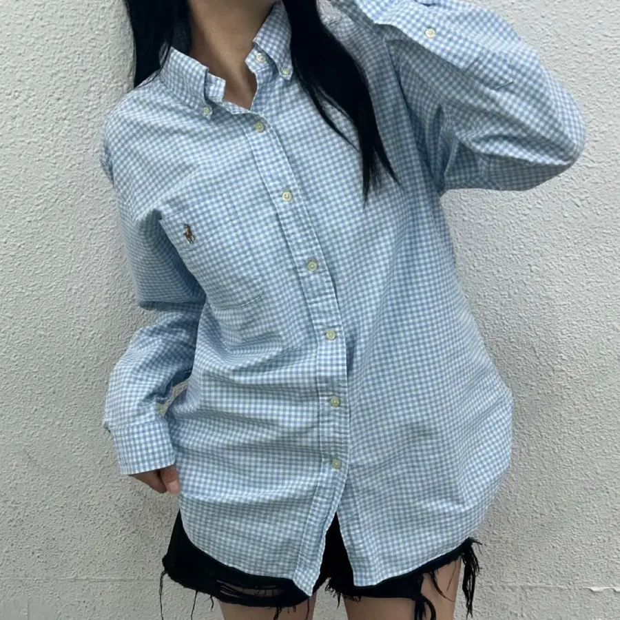 폴로 랄프로렌 옥스포드 사이드포켓 스트라이프 셔츠 M