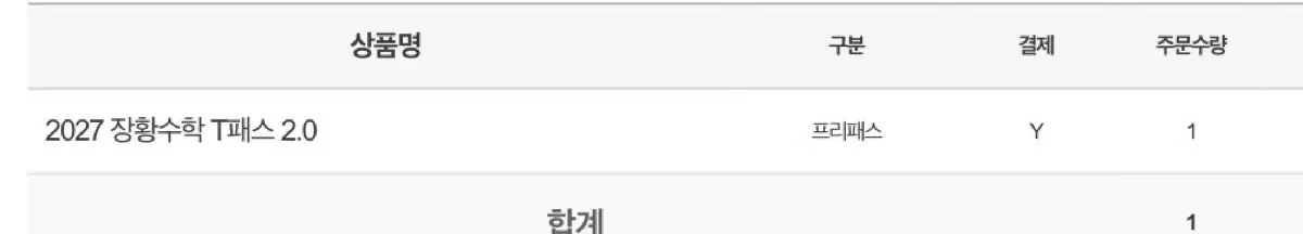 2027 장황수학 T패스 2.0 프리패스