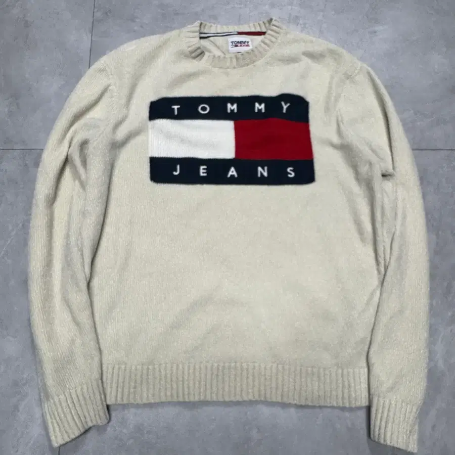 90 타미진스 Tommy Jeans 빅 플래그 니트