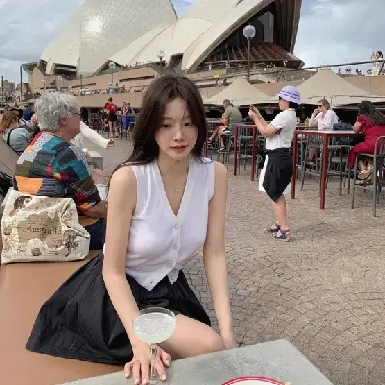 Leeds May knit vest 아이보리, 그레이