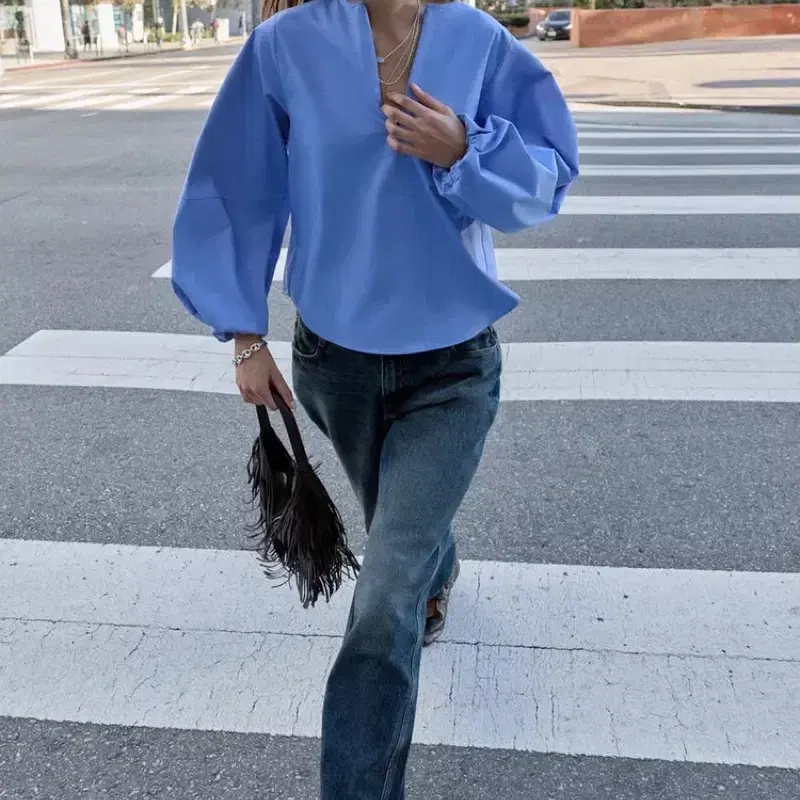 zara 자라 벌룬 슬리브 포플린 셔츠 새상품