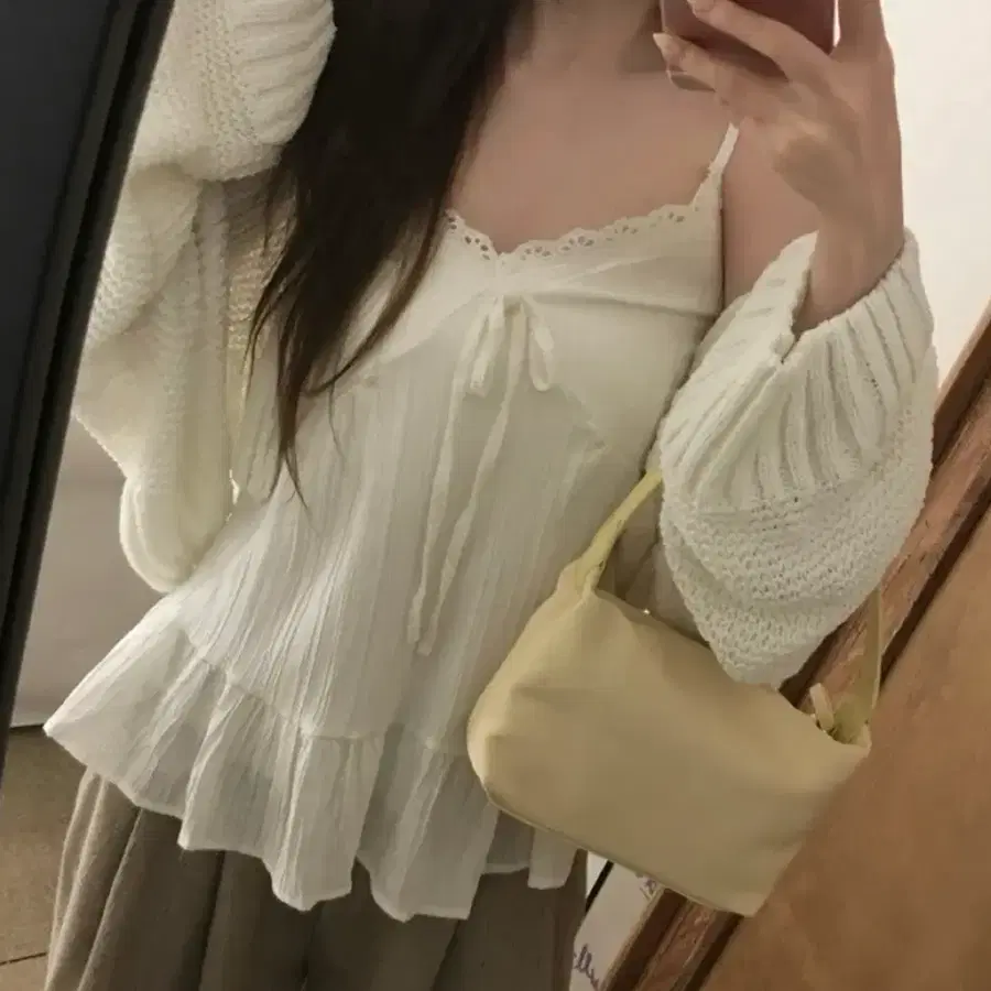 레이스 나시 블라우스 새상품