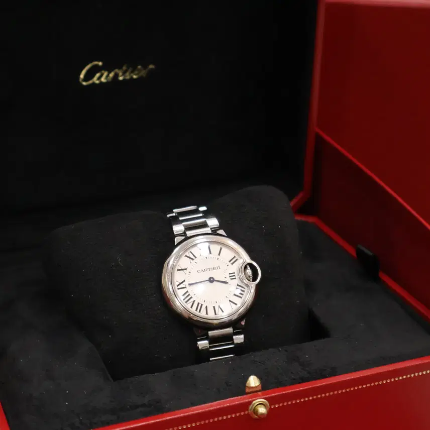 까르띠에 중고 발롱블루 쿼츠 스틸 33mm 시계 W6920084 CARTIER 사진 1