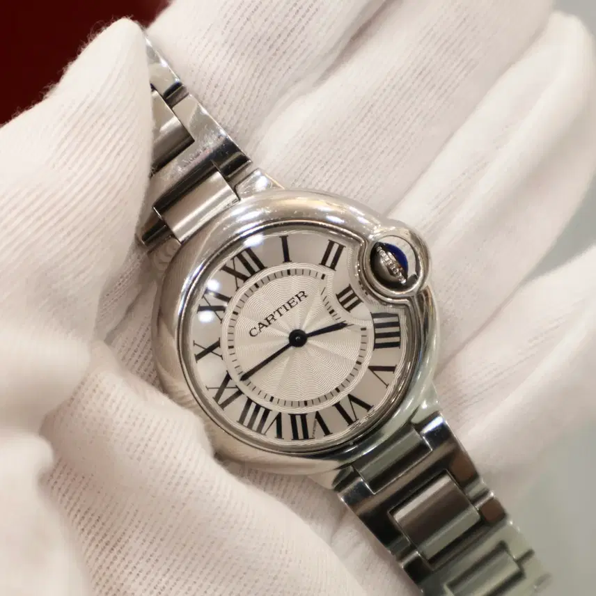 까르띠에 중고 발롱블루 쿼츠 스틸 33mm 시계 W6920084 CARTIER 사진 2