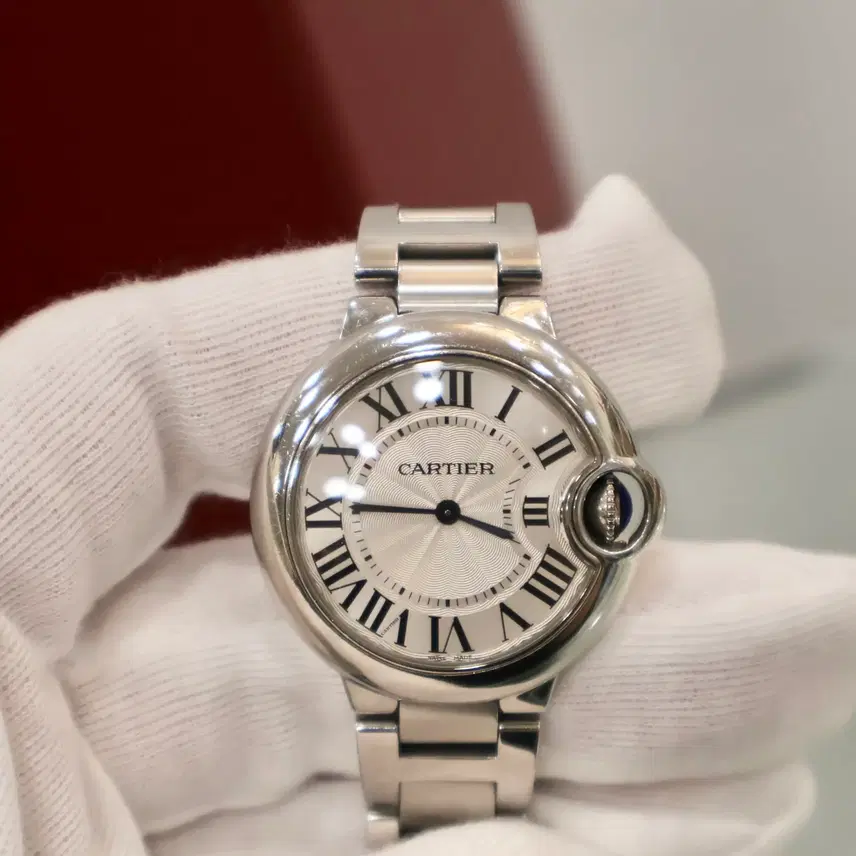 까르띠에 중고 발롱블루 쿼츠 스틸 33mm 시계 W6920084 CARTIER 사진 6