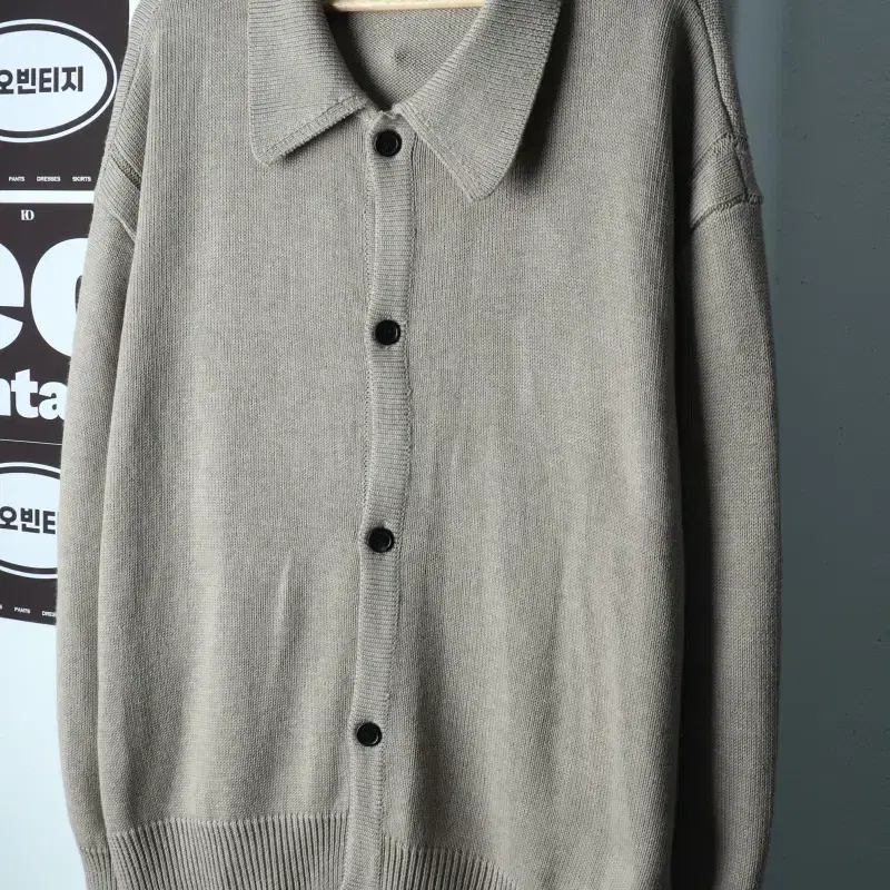 (L-XL) 파르티멘토 니트 가디건 오버핏 버튼 베이지 놈코어-H38815