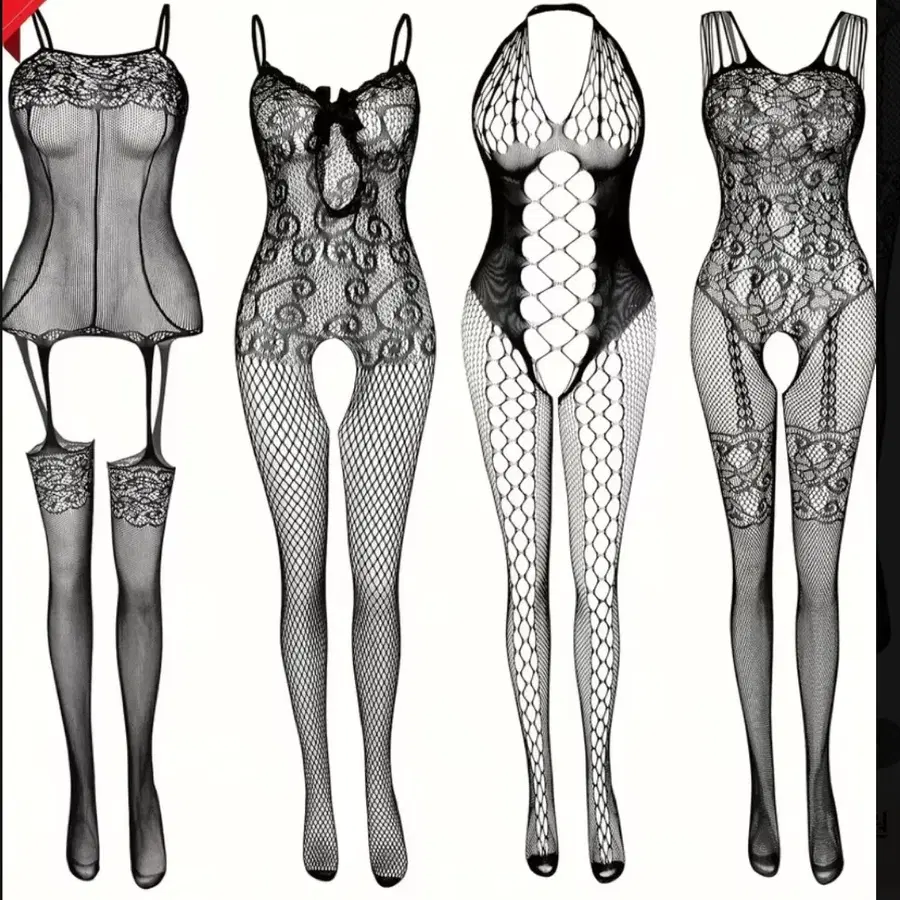 (새상품) 고신축 메쉬 란제리 올인원 세트