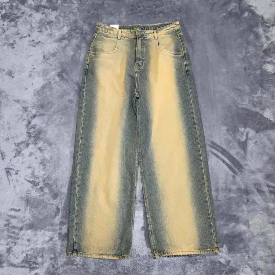 (2XL)여성 NEUKKIMPYO 워싱 와이드 데님 팬츠