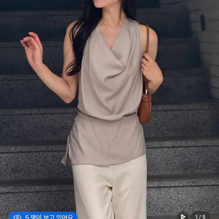 로트르드민 Halter Sheer Grey Blouse
