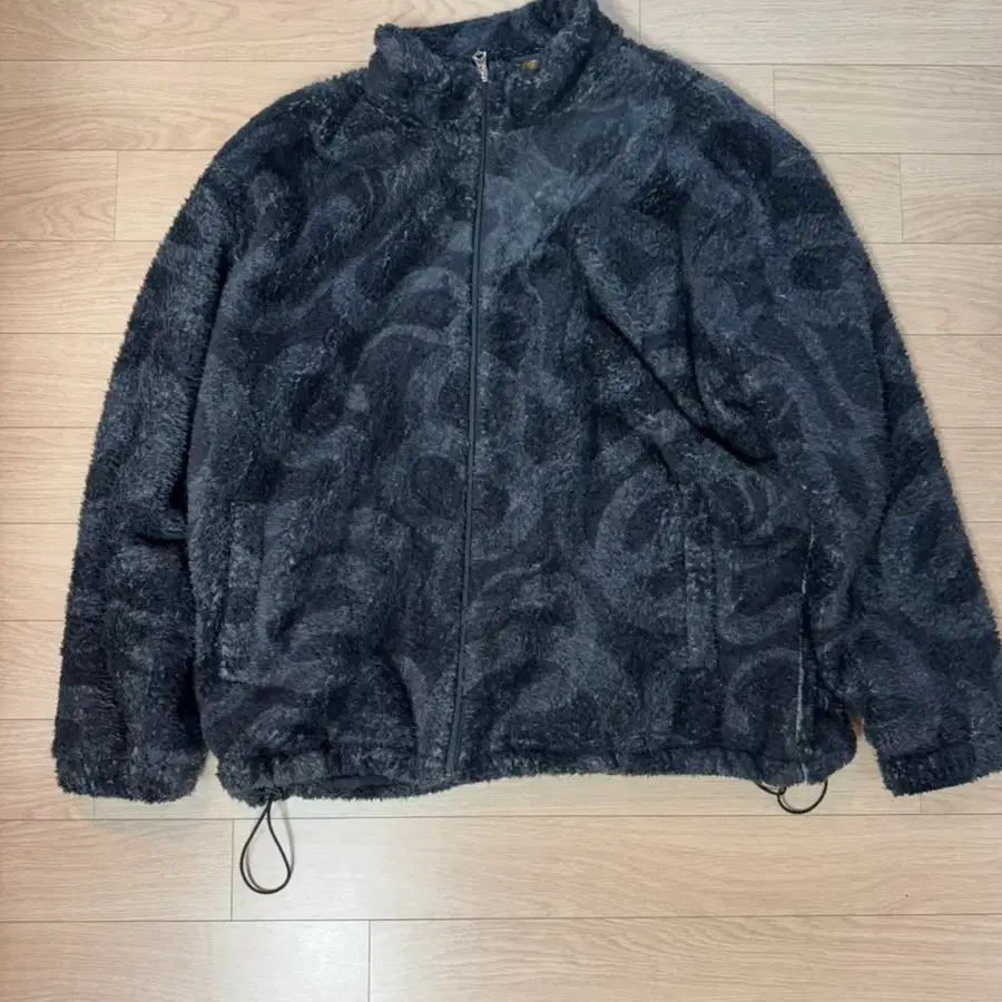 (XL) 칼리 Calee 플리스 자켓 스네이크 패턴 차콜