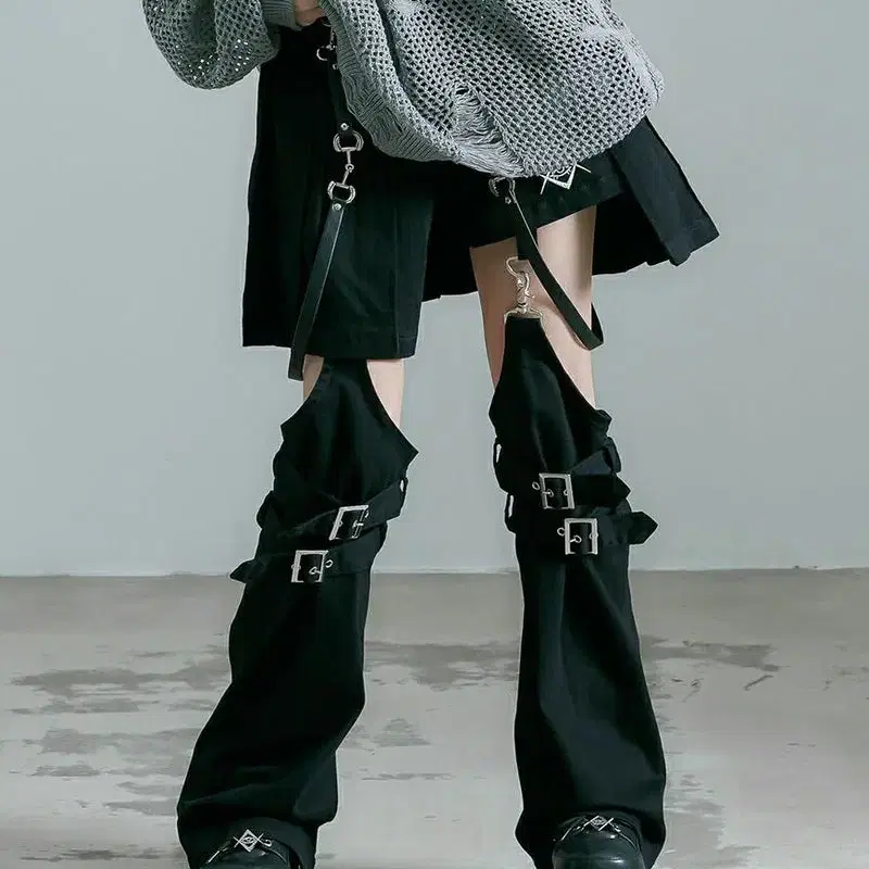 REFLEM 레플렘 레이어드 데님 레그워머 반바지