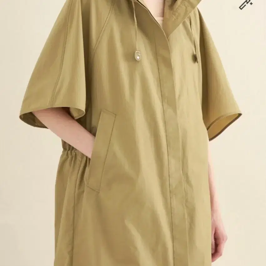 한섬 더캐시미어 22 린넨 블렌드 백 밴딩 후드 점퍼 F 카키베이지