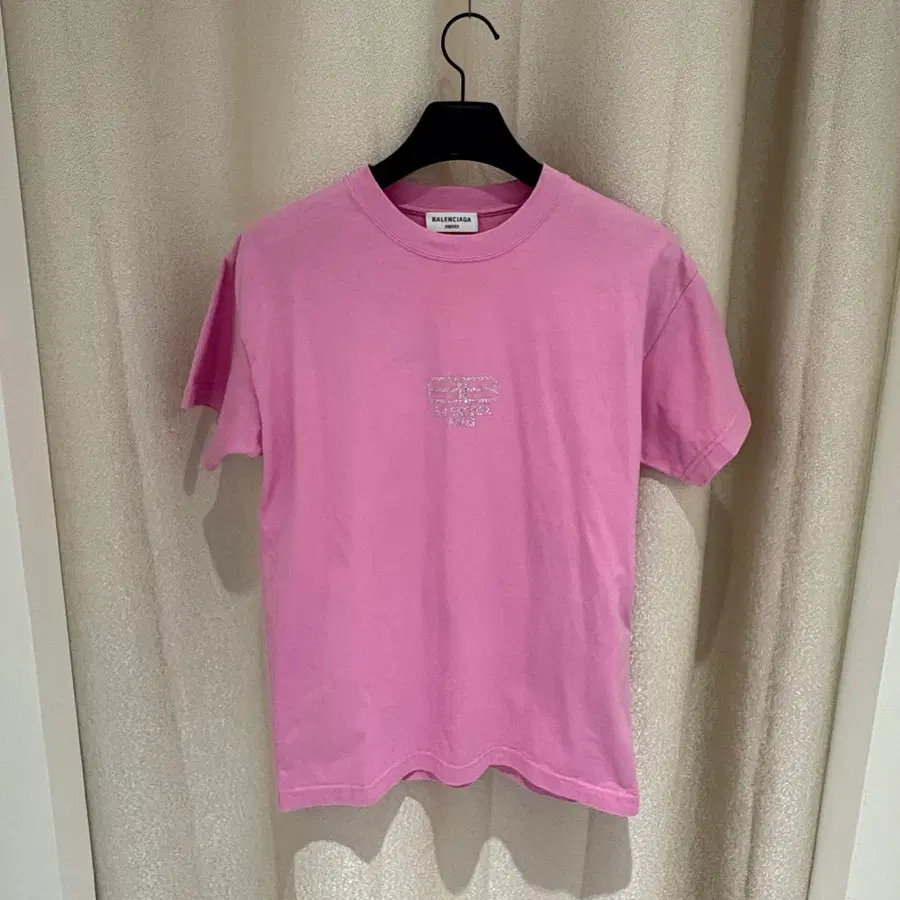 (XS)발렌시아가 BB 퍼리스 라인스톤 티셔츠