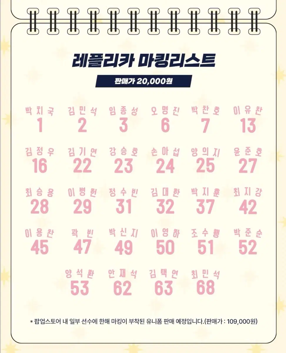 두산베어스 핑크 망곰 레플리카 마킹 구해요