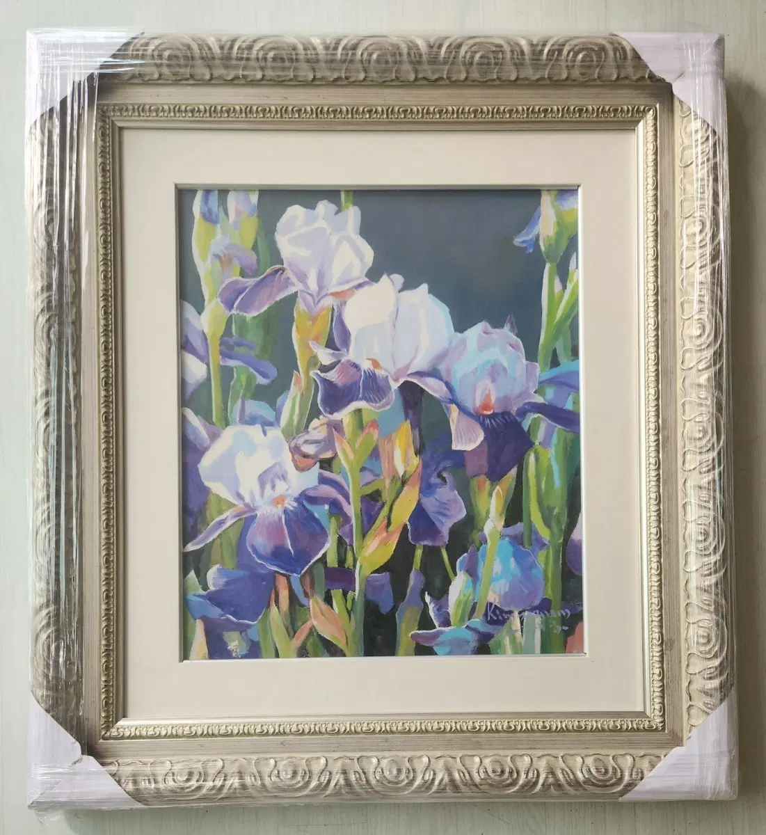김수남 꽃 유화그림/엔틱액자