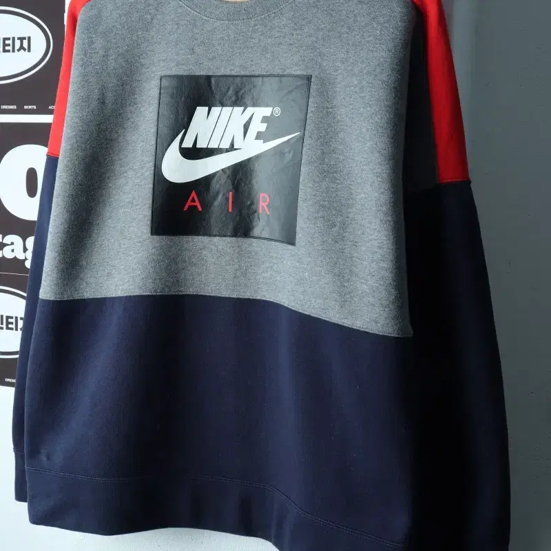 (L-XL) 나이키 맨투맨 티셔츠 테크팩 빅로고 에어 배색-H38892