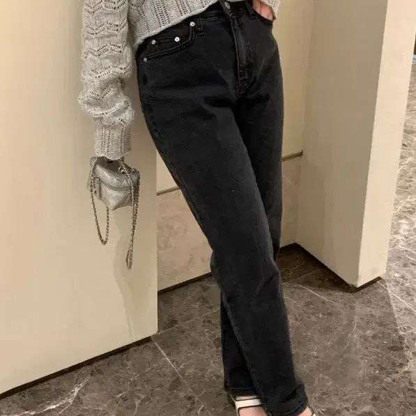 리에뜨 흑청 데님 S사이즈
