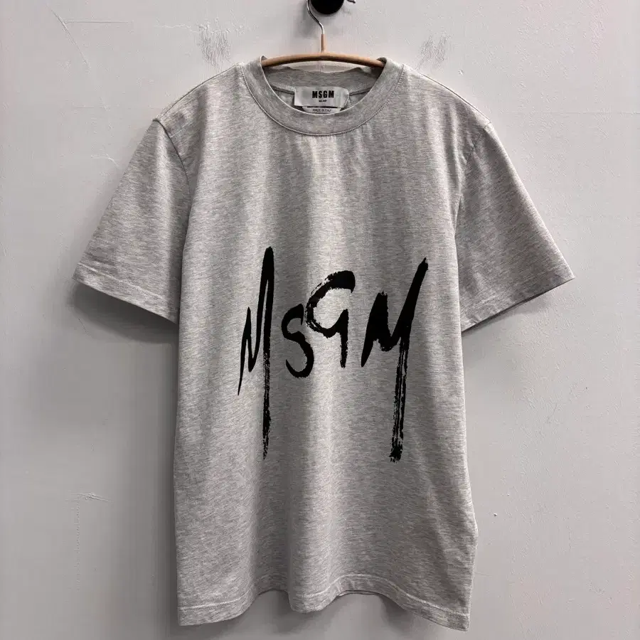 MSGM 로고 반팔 티셔츠 그레이