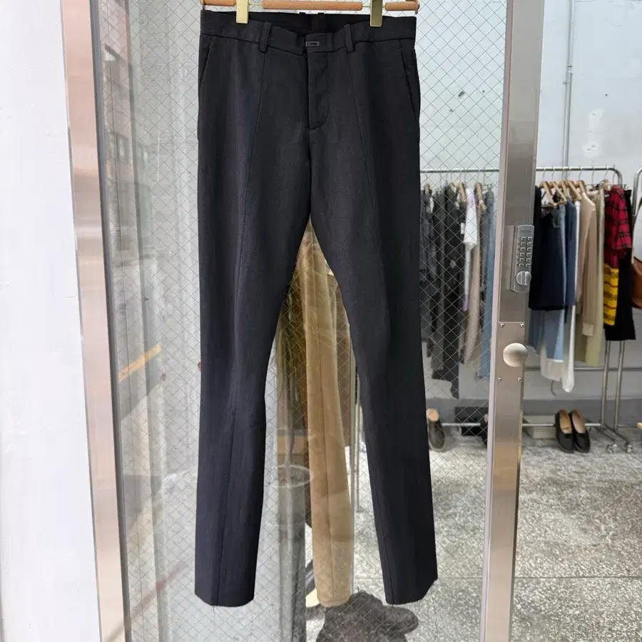 THE VIRIDI-ANNE Linen Blend Wool 3D Slim Trousers