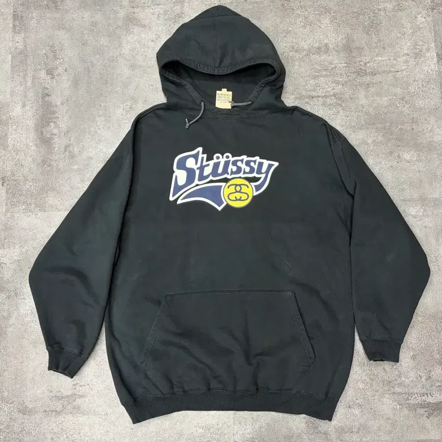 90s 올드 스투시 USA 바시티 로고 후드티